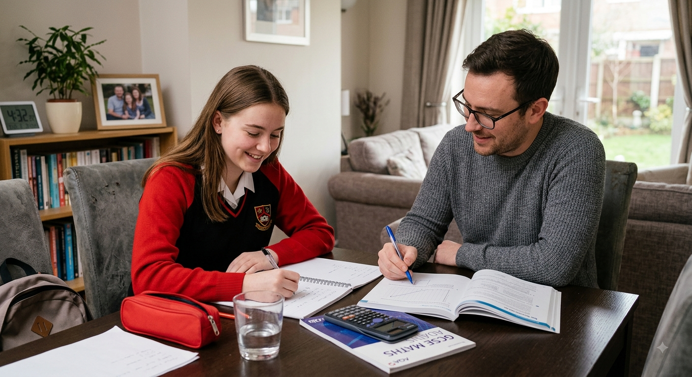 Online English Tutor UK showing a picture of a student learning from Skinat Tuition Teacher