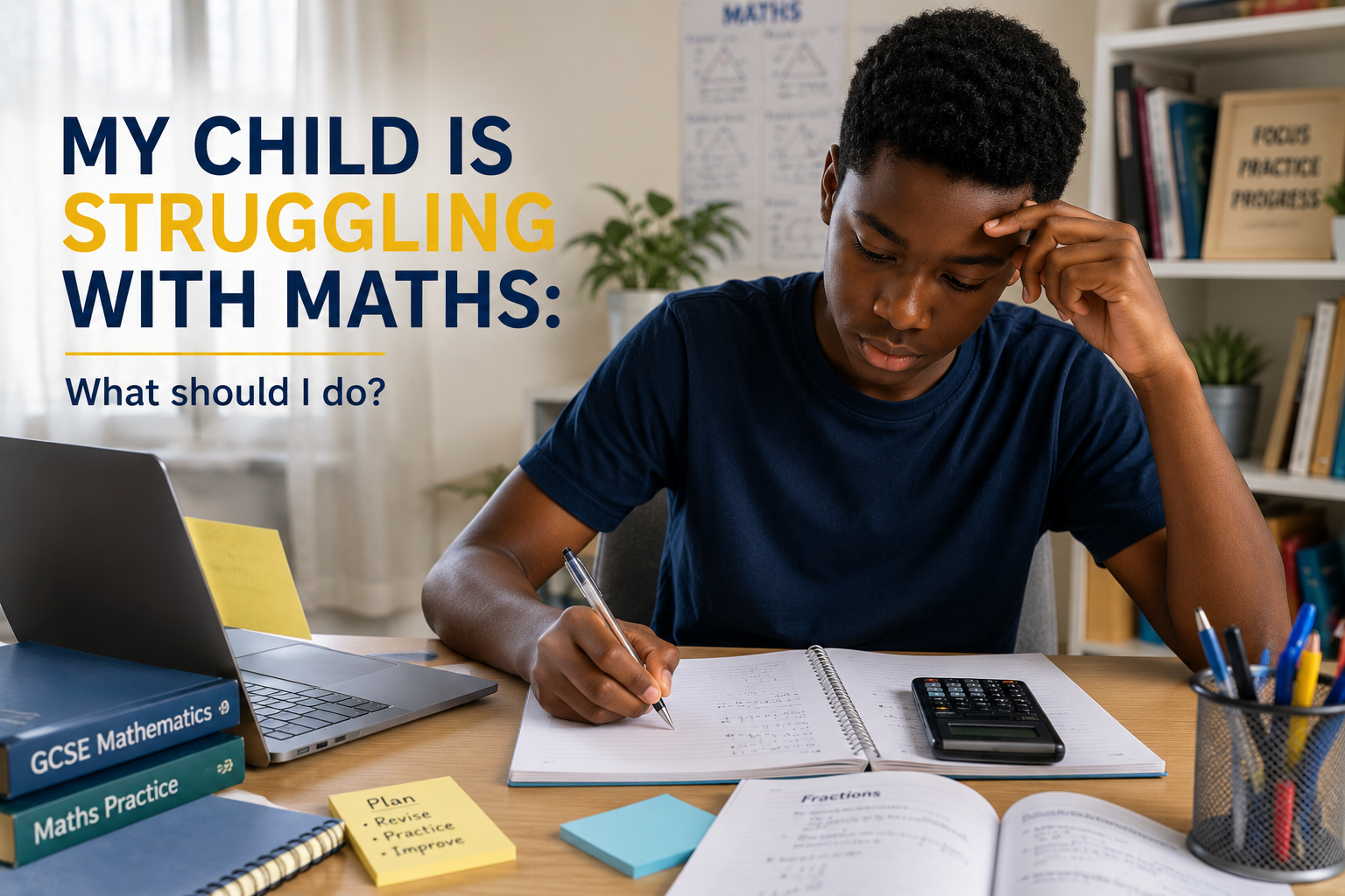 my child is struggling with maths showing a picture of a boy writing revealed by skinat tuition